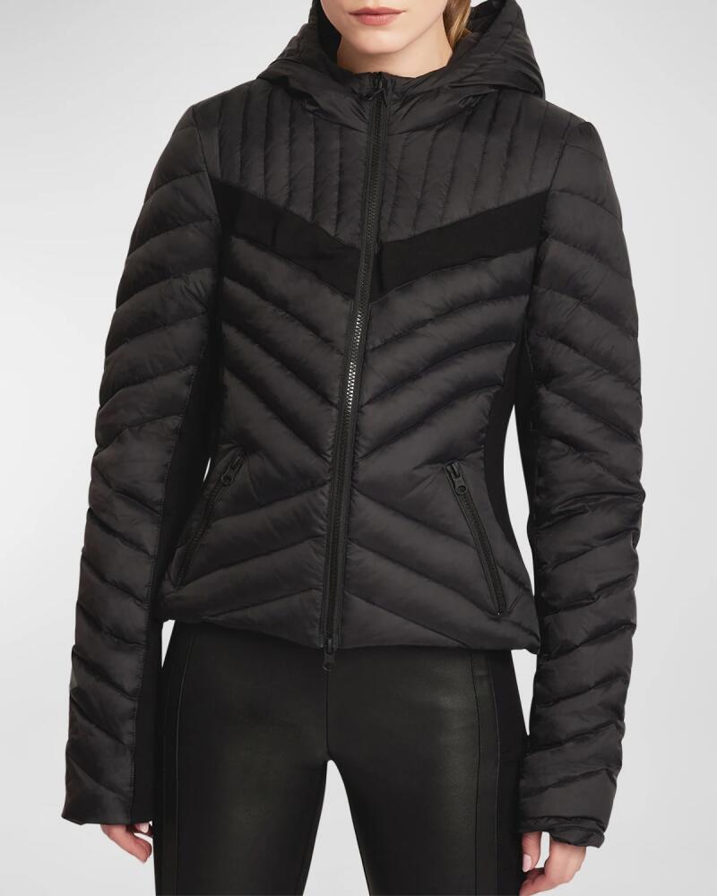 Blanc Noir Chevron Stripe Puffer Jacket Cover