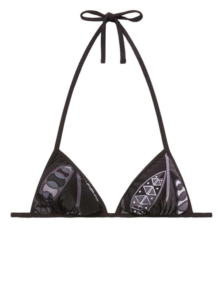 PUCCI Girandole-print triangle bikini top - Black Cover