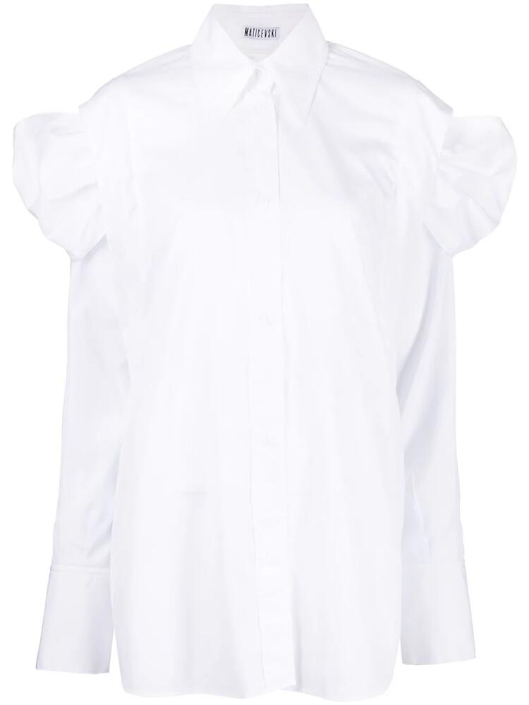 Maticevski ruched oversized shirt - White Cover