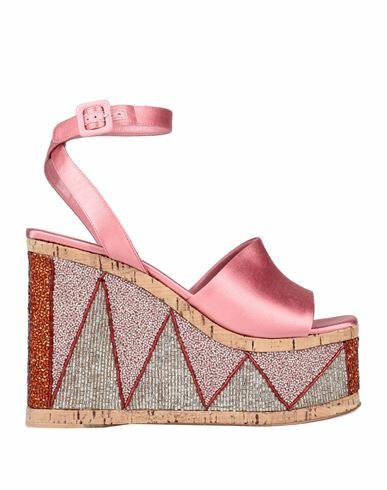 Haus Of Honey Woman Sandals Pink Textile fibers, Soft Leather Cover