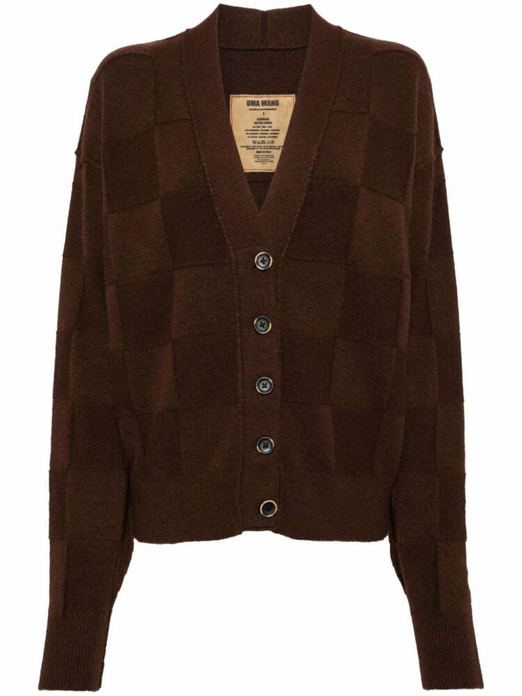 Uma Wang checked V-neck cardigan - Brown Cover