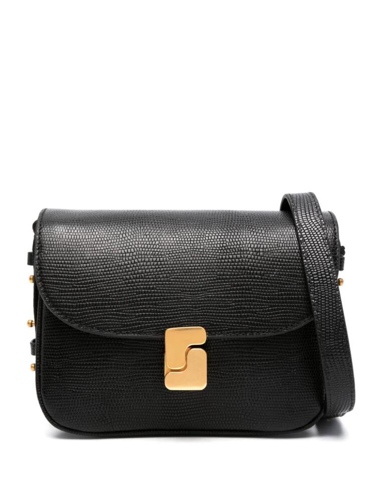 Soeur mini Bellissima lizard-embossed crossbody bag - Black Cover