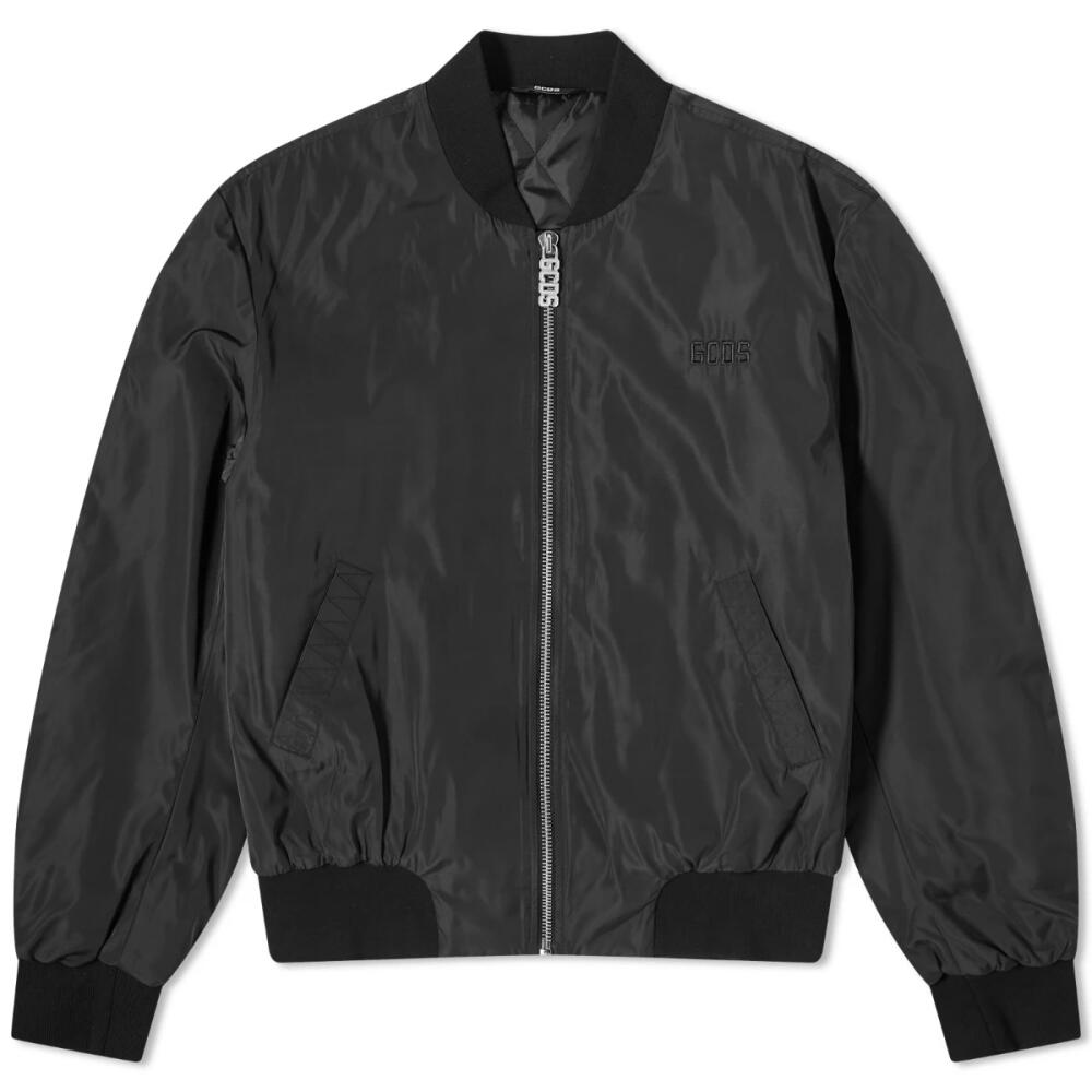 GCDS Men's Back Logo Bomber Jacket in Nero Cover