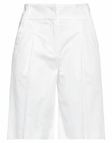 Eleventy Woman Shorts & Bermuda Shorts White Cotton, Elastane Cover