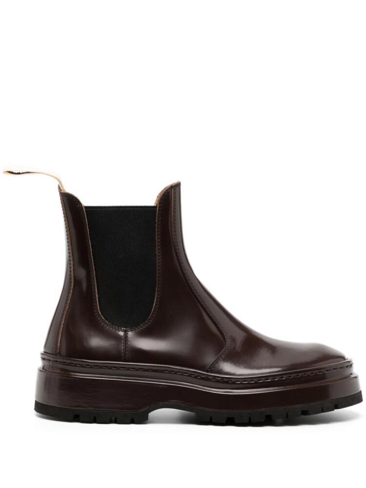 Jacquemus Les Chelsea Pavane leather boots - Brown Cover