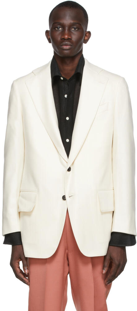 Factor's SSENSE Exclusive Off-White Wool & Cashmere Single Breasted Blazer Cover