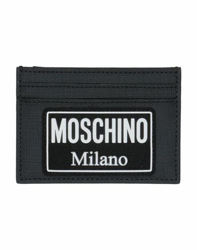 Moschino Man Document holder Black Soft Leather Cover