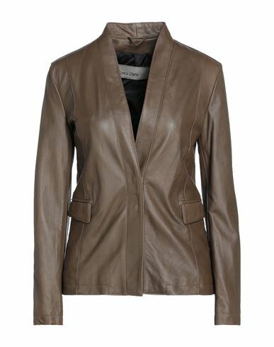 Giorgio Brato Woman Blazer Khaki Soft Leather Cover