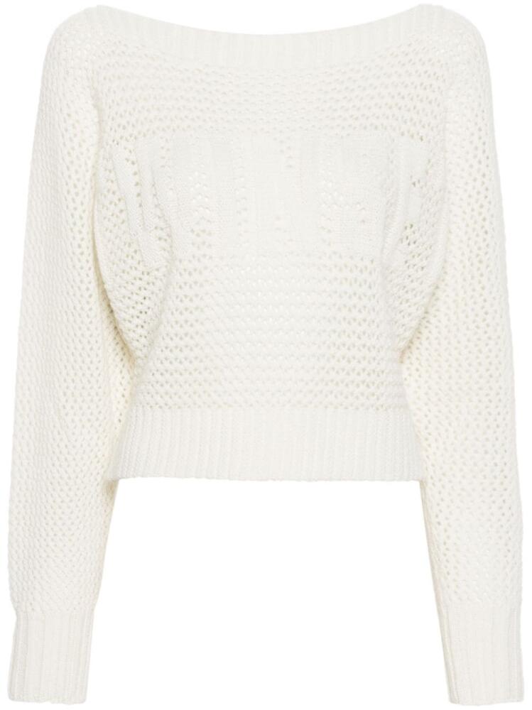 TWINSET logo-intarsia sweater - White Cover