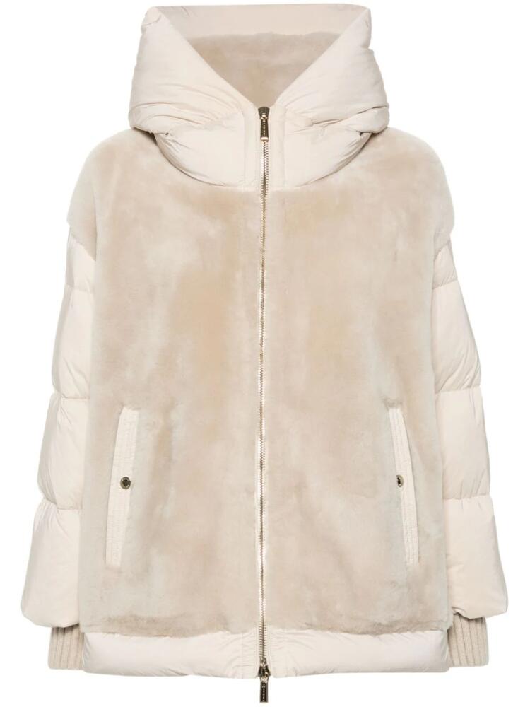 Moorer hooded padded jacket - Neutrals Cover