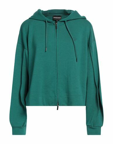 Emporio Armani Woman Sweatshirt Green Polyester, Viscose, Elastane Cover