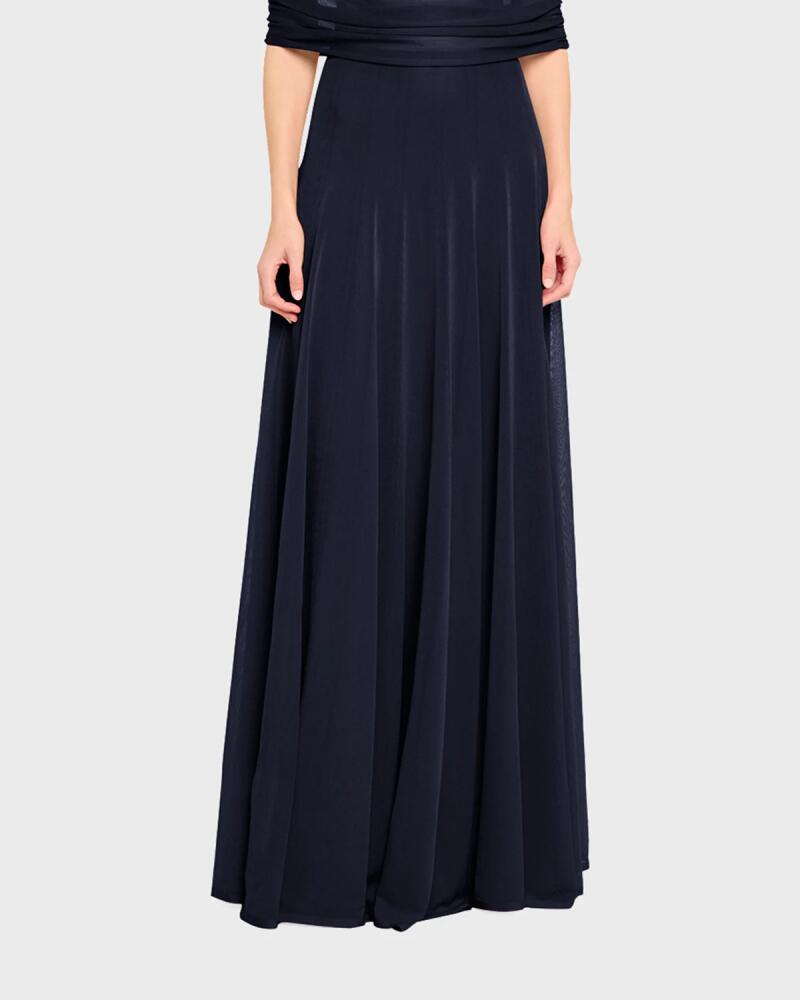 Brandon Maxwell The Lucy Sheer Knit Maxi Skirt Cover