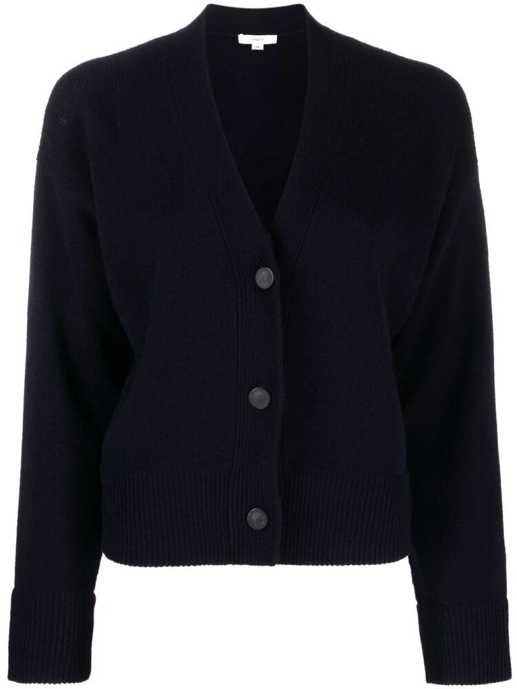 Vince button-front V-neck cardigan - Blue Cover