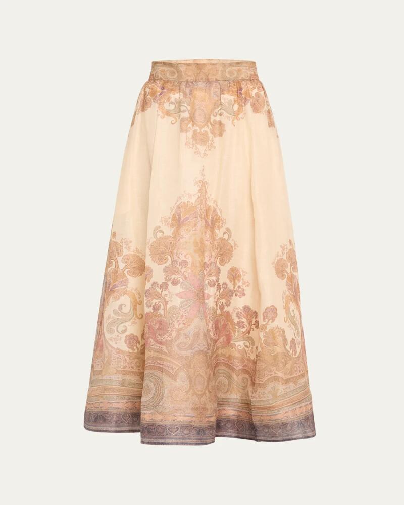 Zimmermann Illustration Midi Skirt Cover