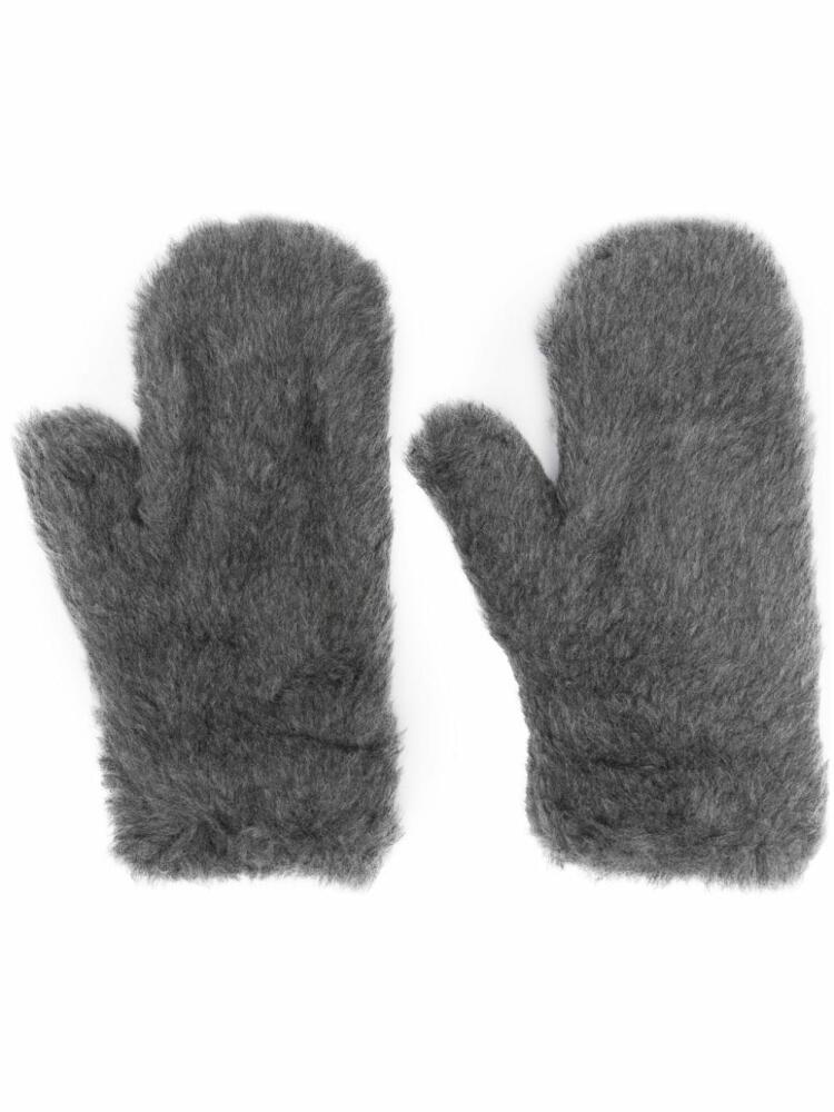 Max Mara teddy-effect gloves - Grey Cover