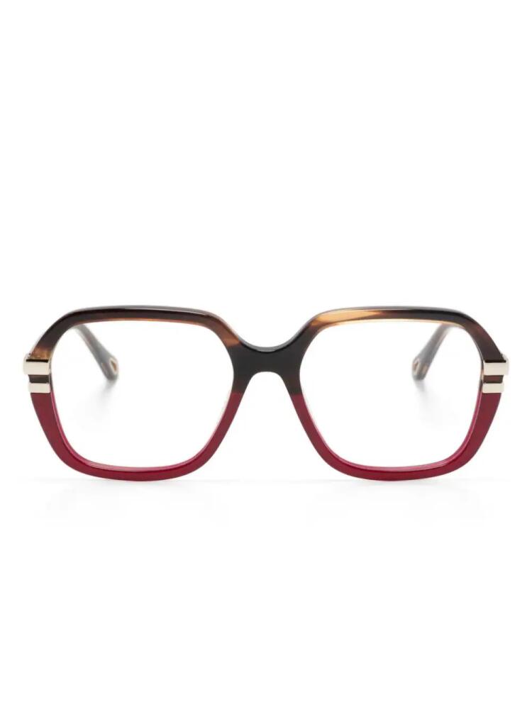 Chloé Eyewear ombré-effect oversize-frame glasses - Brown Cover