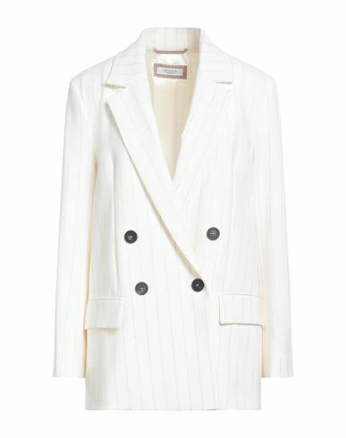 Peserico Woman Blazer Ivory Polyester, Virgin Wool, Elastane Cover