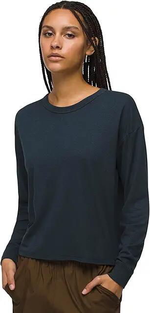 Prana Cozy Up LS Crew (Stormy Night Heather) Women's Sweatshirt Cover