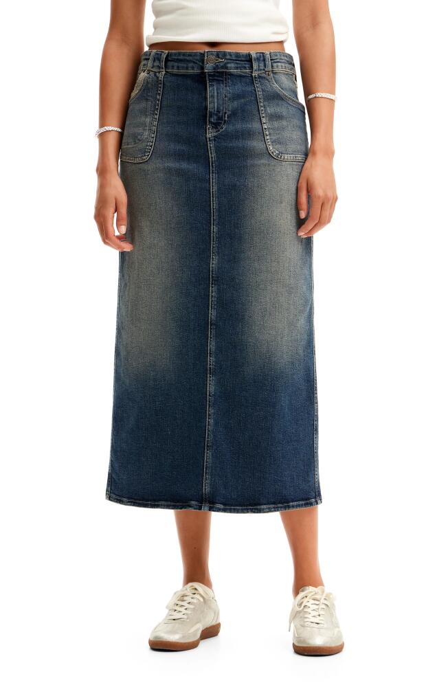 Desigual Fal Sia Longline Denim Skirt in Blue Cover