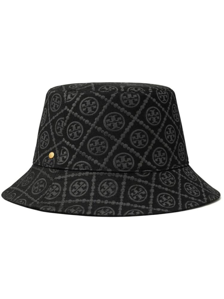 Tory Burch T monogram-pattern reversible bucket hat - Black Cover