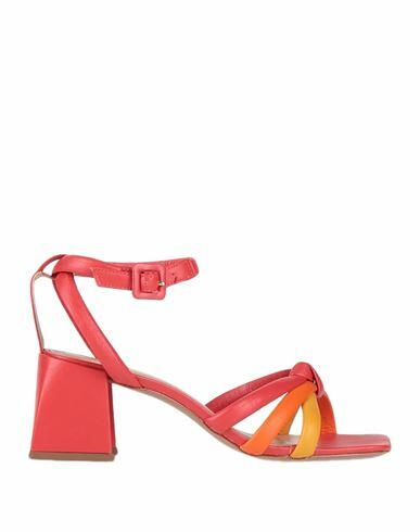 Miss Unique Woman Sandals Red Soft Leather Cover