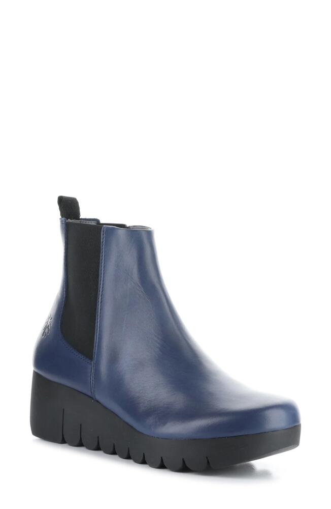 Fly London Vaze Chelsea Boot in Navy Burn Cover