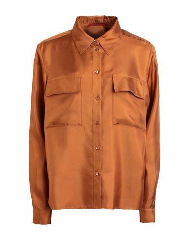 Max & co. Woman Shirt Tan Silk Cover