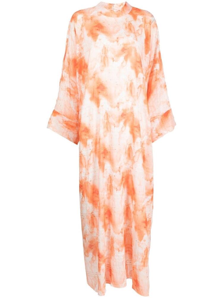 Bambah Gardenia printed kaftan-style dress - Orange Cover