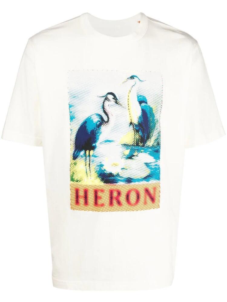 Heron Preston bird logo-print T-shirt - White Cover