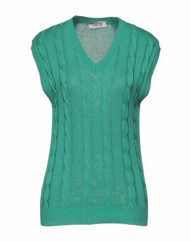 Tsd12 Woman Sweater Green Viscose, Acrylic Cover