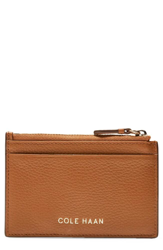 Cole Haan Top Zip Card Case in British Tan Cover