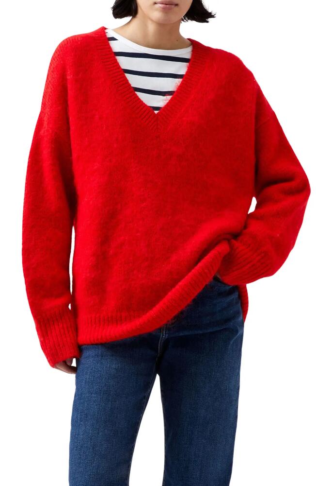 French Connection Oversize V-Neck Sweater in Red Cover