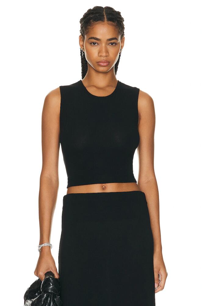 LESET Lauren Sleeveless Crewneck Top in Black Cover