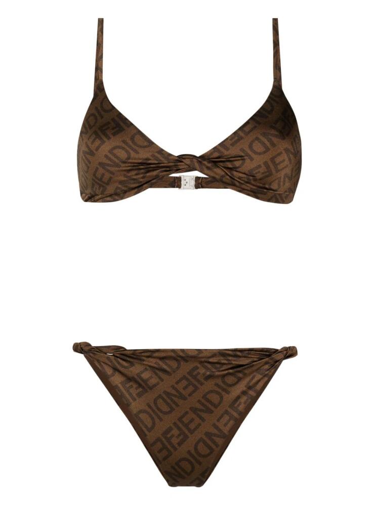 FENDI logo-print bikini set - Brown Cover