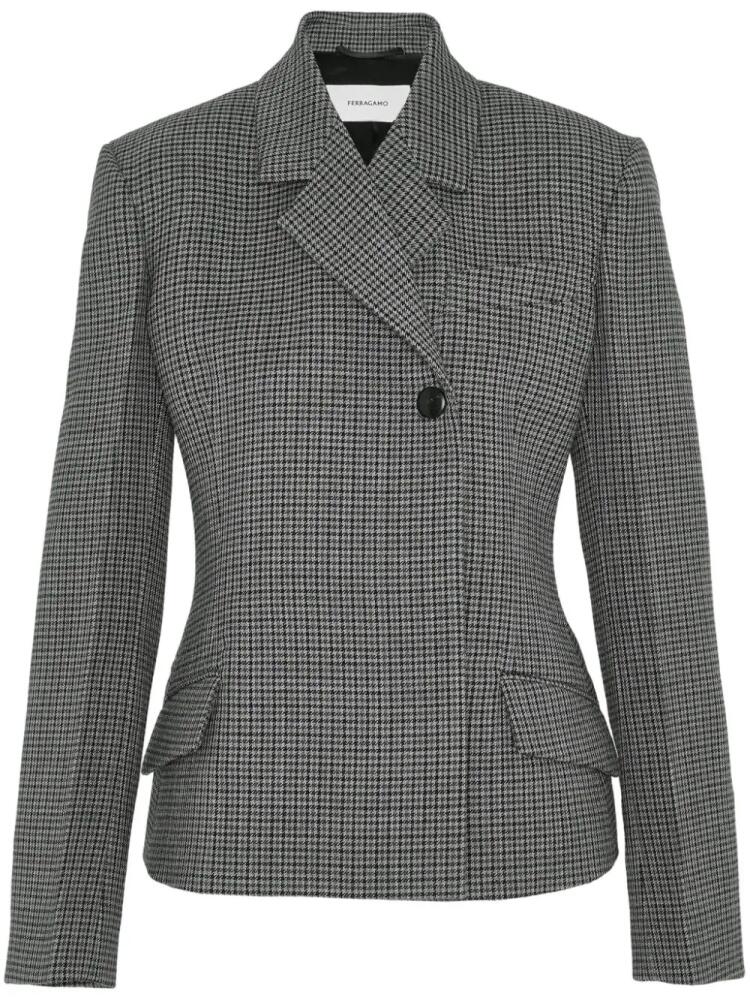 Ferragamo shepherd's-check double-breasted blazer - Grey Cover