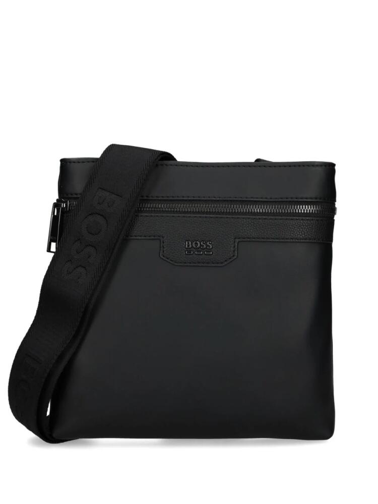 BOSS logo-lettering messenger bag - Black Cover