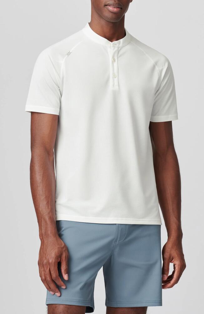 Rhone Delta Piqué Performance Henley in White Cover