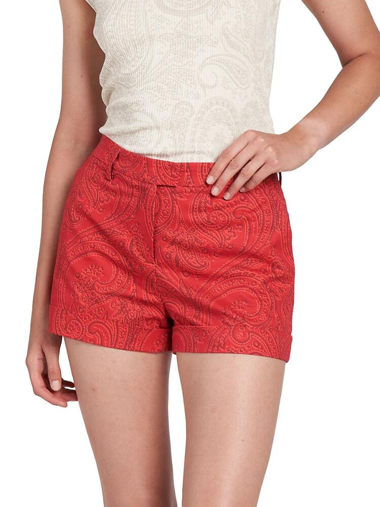 Etro Women's Blooming Paisley Shorts - Red Cover