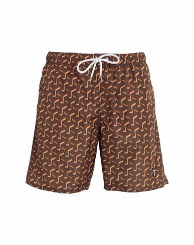 Yes I Am Man Swim trunks Brown Polyester Cover