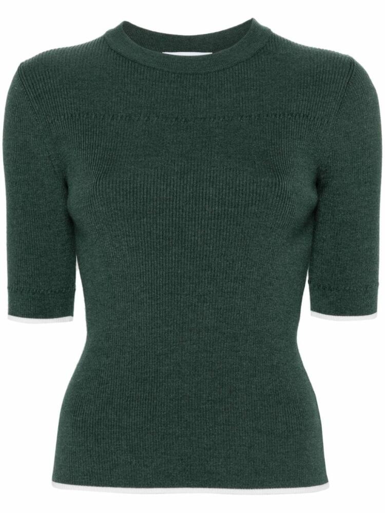 Thom Browne contrasting-trim ribbed jumper - Green Cover