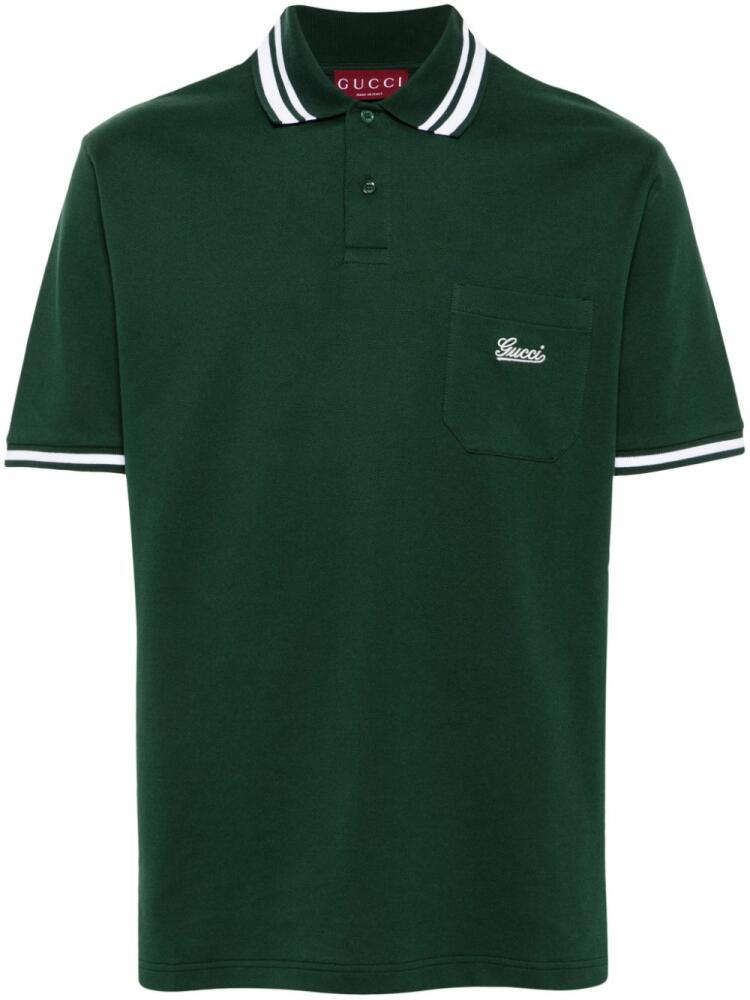 Gucci logo-embroidered polo shirt - Green Cover