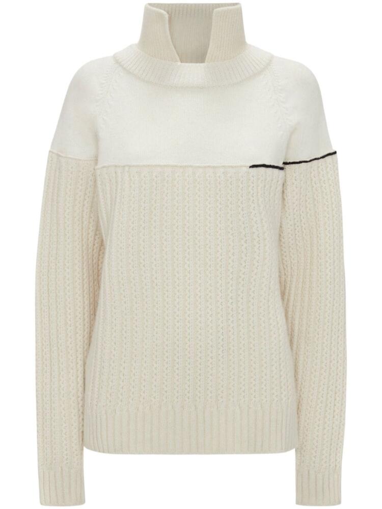 Victoria Beckham collar-detail wool jumper - White Cover