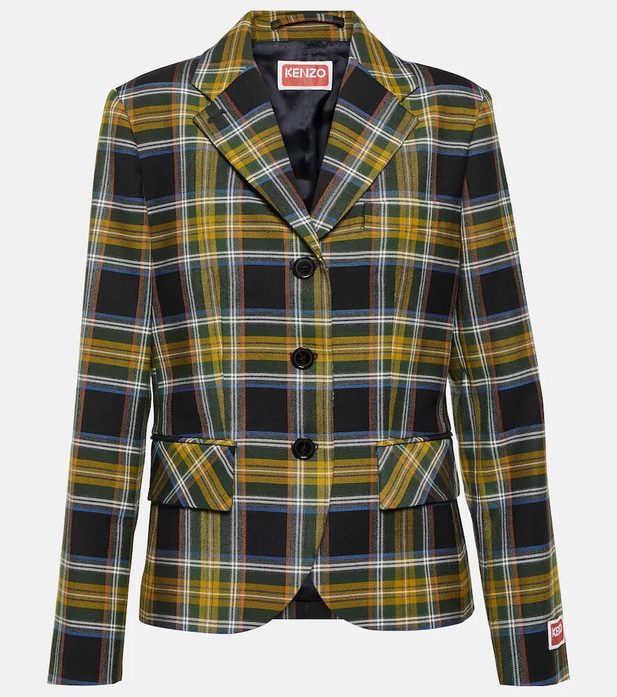 Kenzo Checked wool-blend blazer Cover