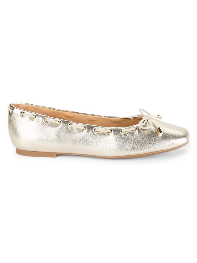 Marc Fisher LTD Women's Letizia Bow Leather Ballet Flats - Gold Cover