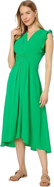 Maggy London Maxi Dress with Ruffle Sleeve and Tucked Waist (Bright Jade) Women's Dress Cover