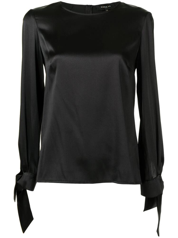 Paule Ka Raso long-sleeve silk top - Black Cover