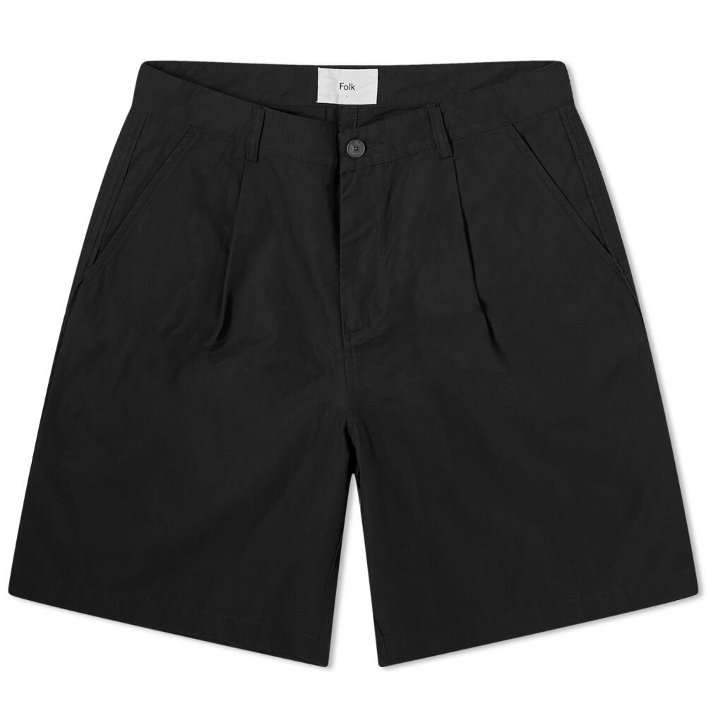 Folk Men's Wide Fit Shorts in Soft Black Cover