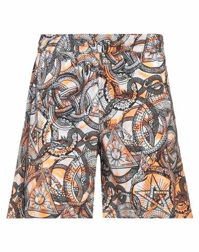 Aries Man Shorts & Bermuda Shorts Orange Polyamide, Alutex Cover