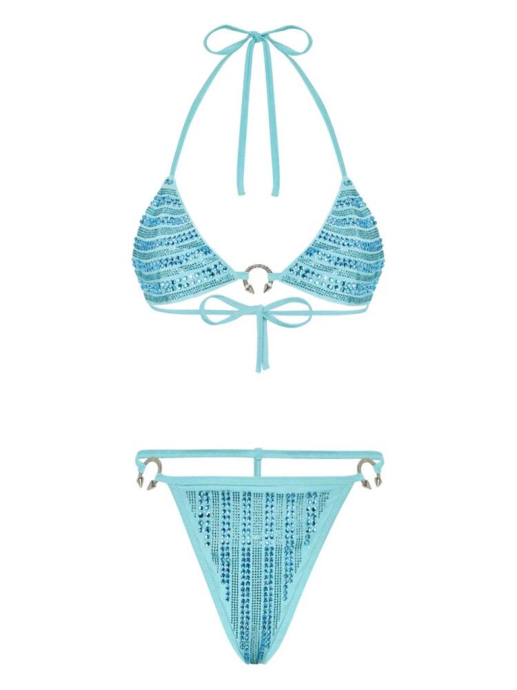 Philipp Plein crystal-embellished bikini - Blue Cover