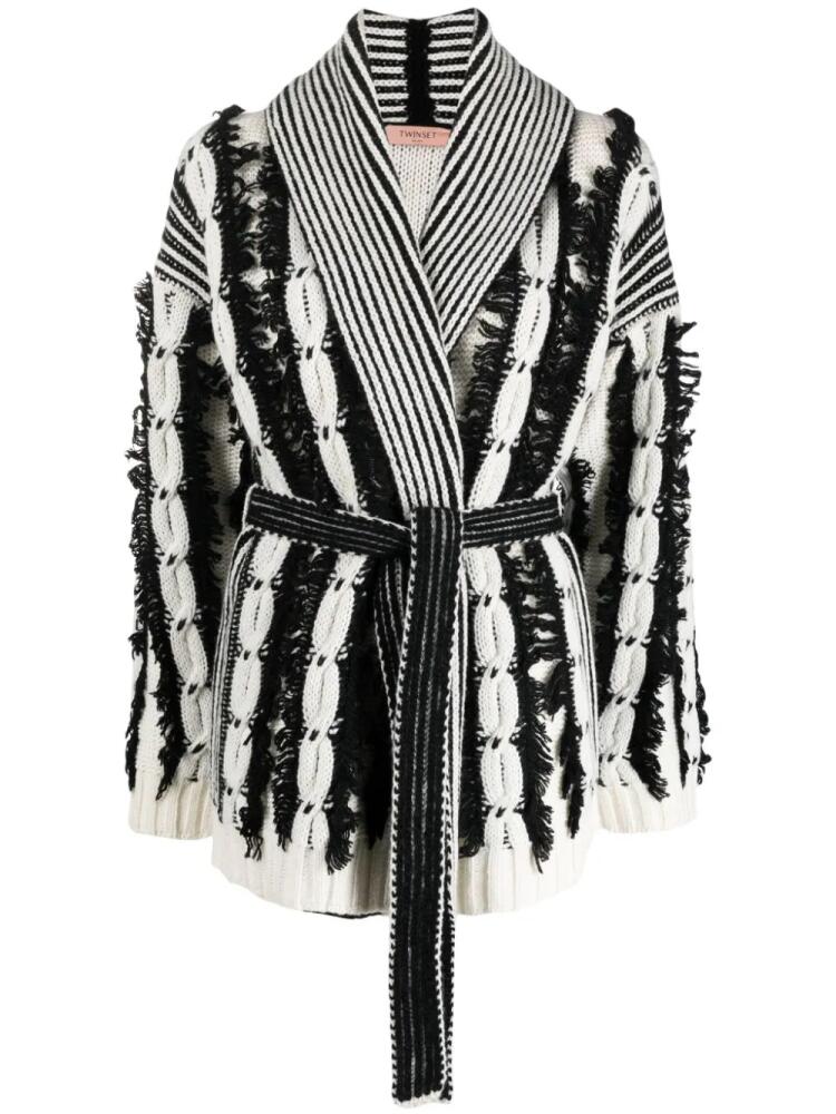 TWINSET fringed belted cardigan - Black Cover